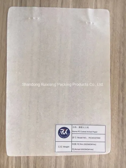 Custom White Waterproof PE Film Coated Airlaid Paper for Maternity Pad Made in China 