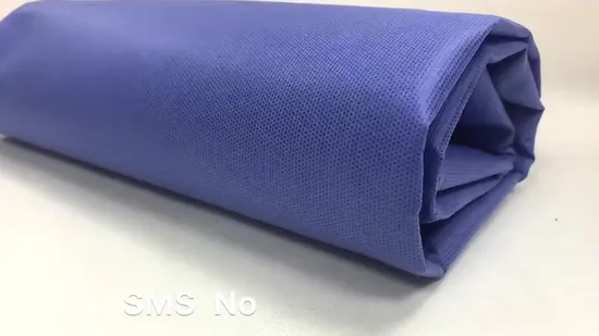 PE Film Laminated SMS Nonwoven Protective Gown Nonwoven Fabric for Medical Isolation Gowns Waterproof Coating 